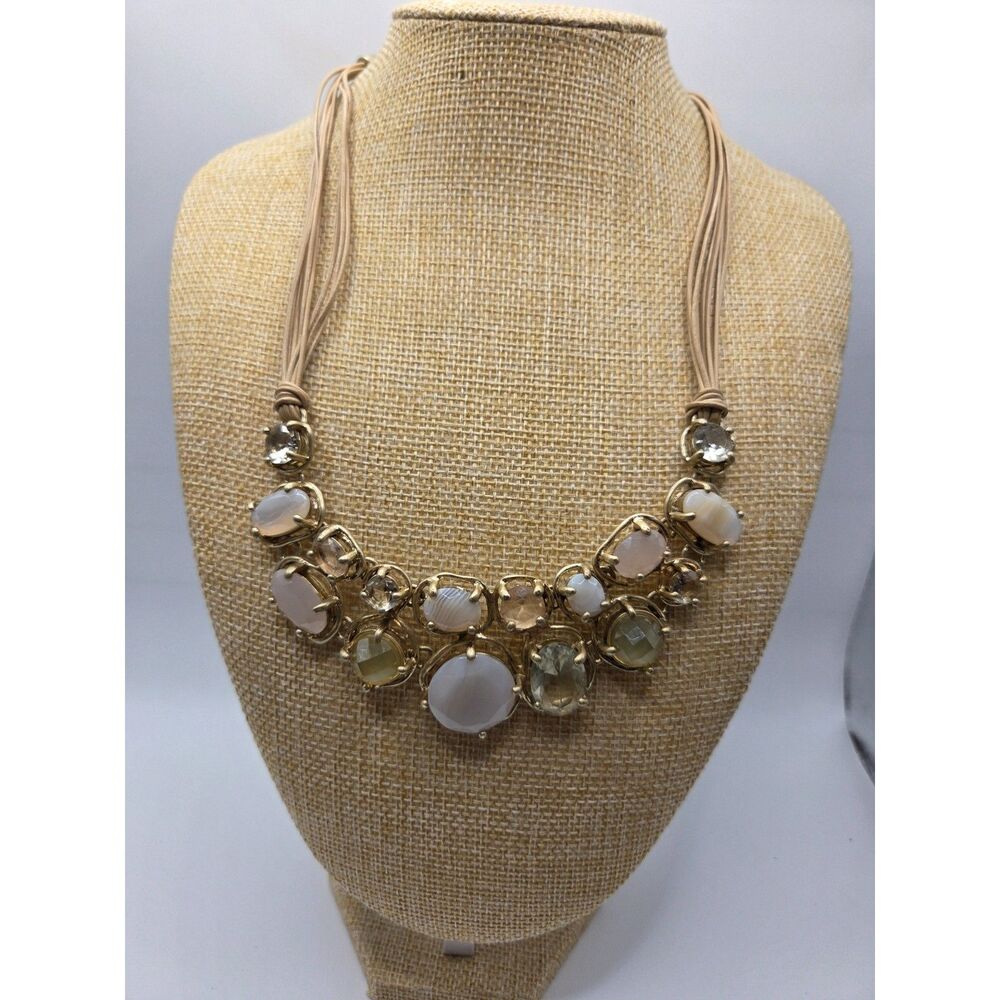 1744. Multi Strand Cord Statement Necklace with a Boho Vibe